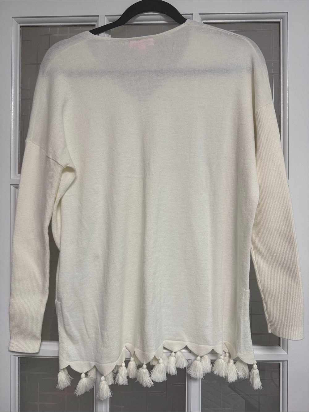 Lilly Pulitzer Cream V‑Neck Tassel‑Hem Sweater - Picture 6 of 6